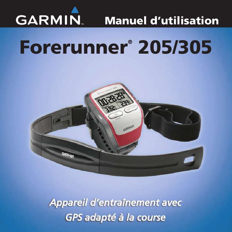 Notice GARMIN FORERUNNER 305 gps Trouver une solution un